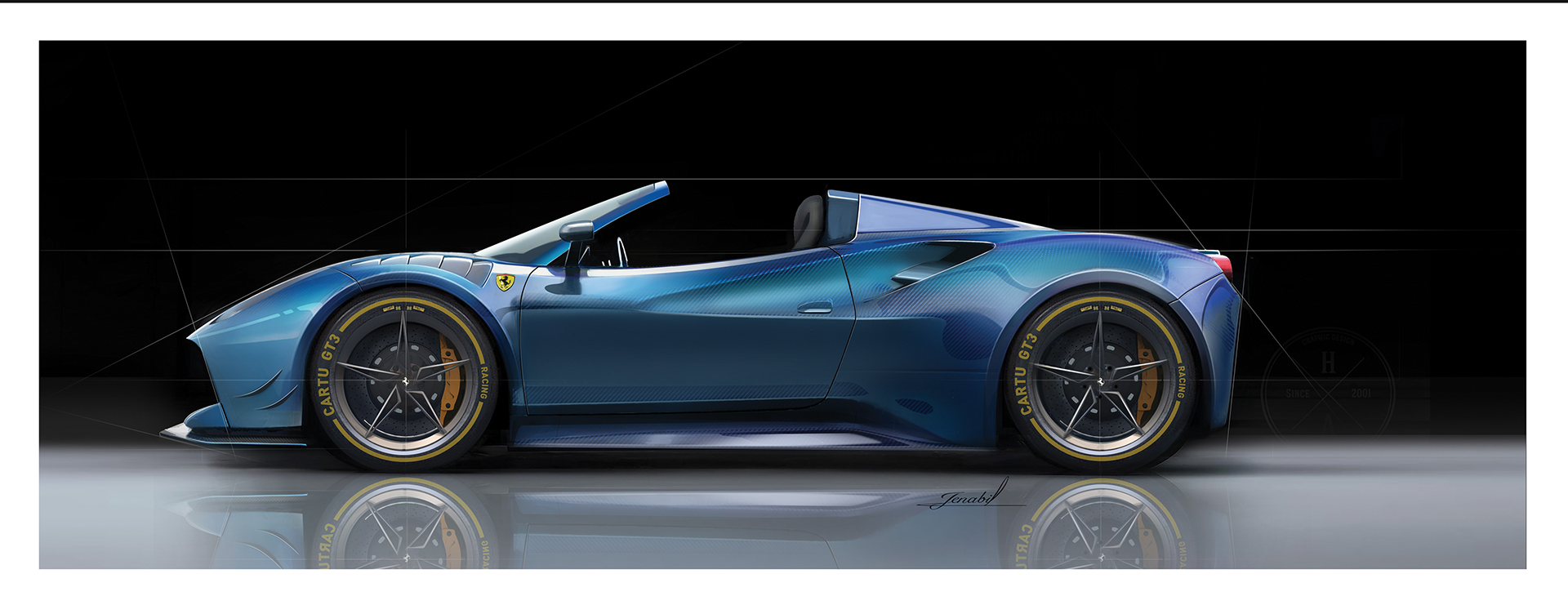 ferrari，Automobile design，sketch，