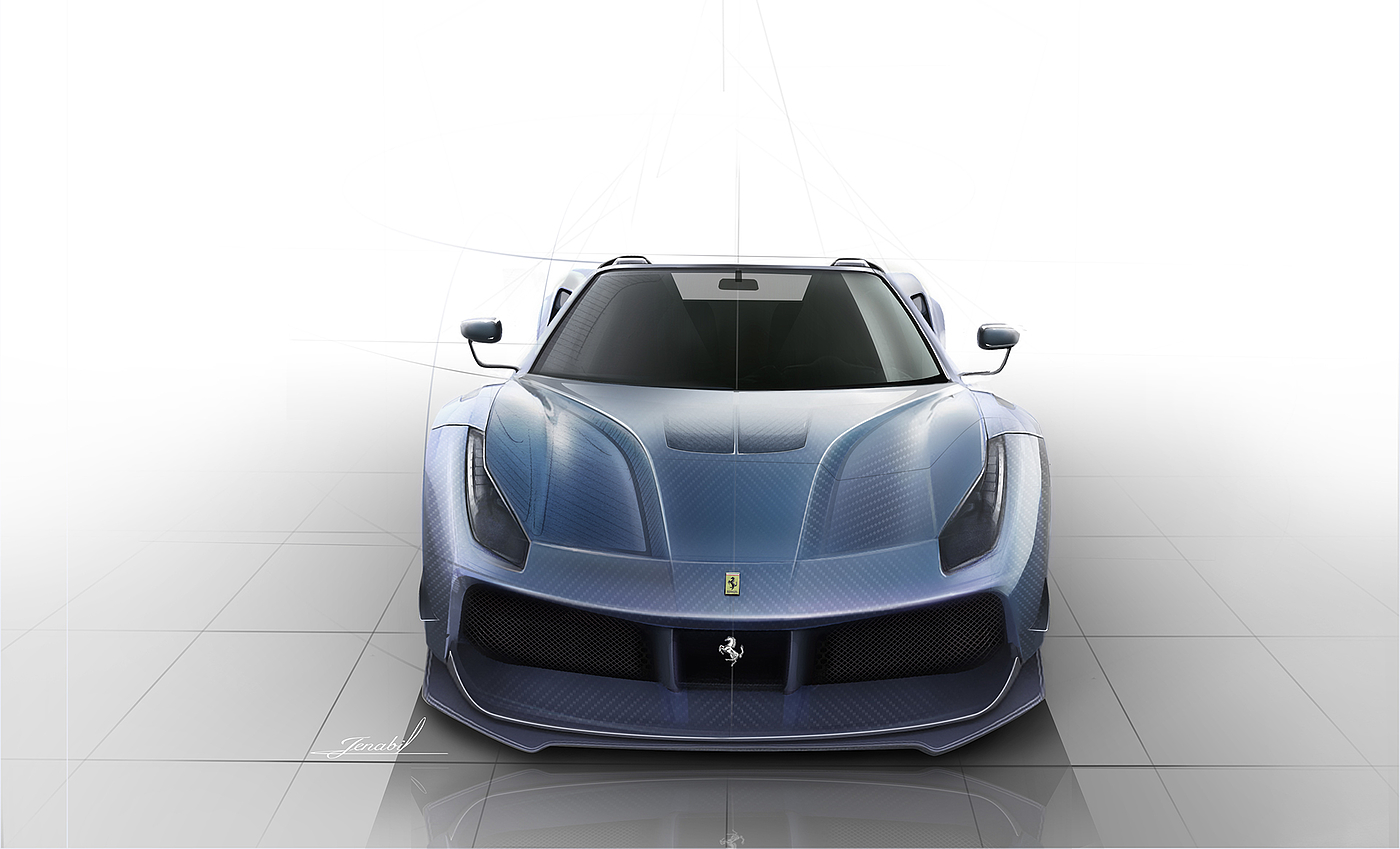 ferrari，Automobile design，sketch，