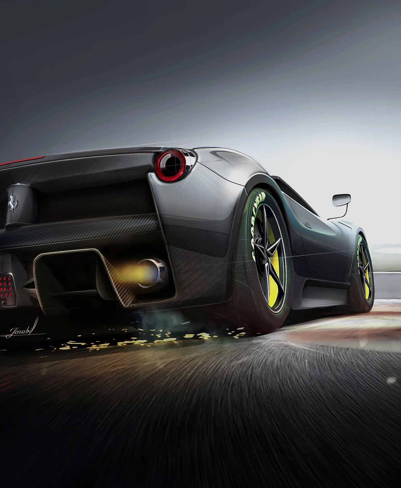 ferrari，Automobile design，sketch，