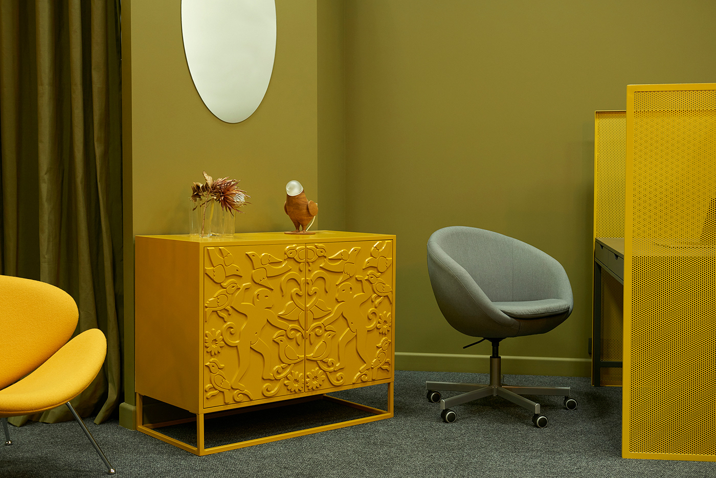 industrial design，yellow，Administrative Area，Interior design，