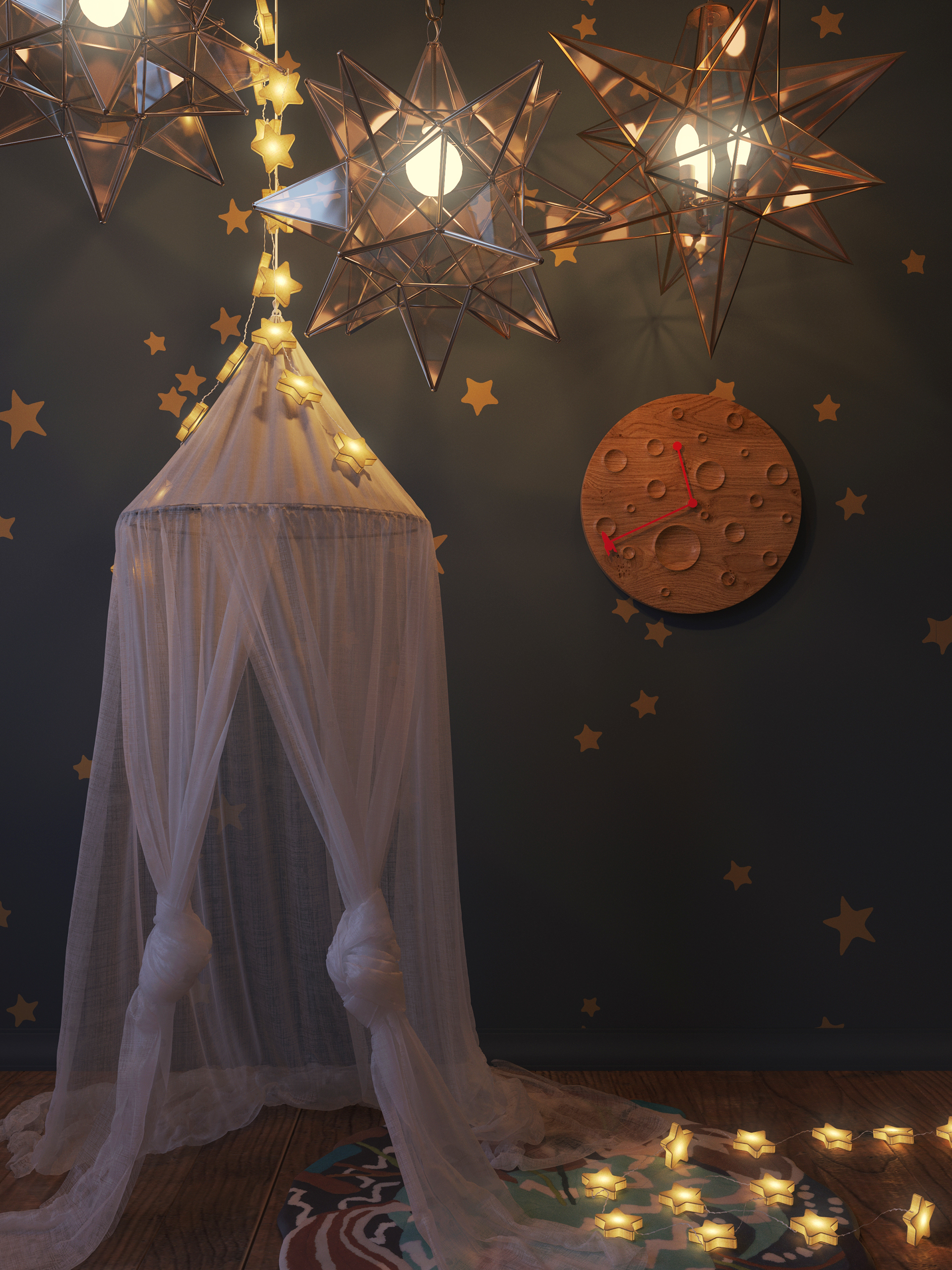 Clock，Around the moon，