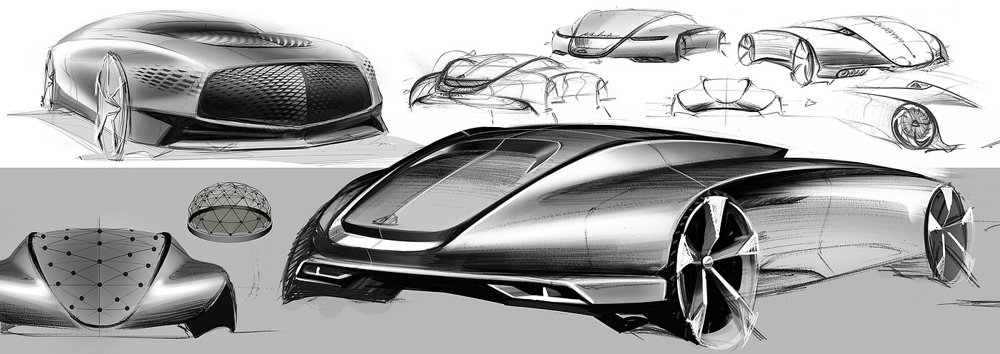 Benz，Maybach ，automobile，Luxury car，sketch，