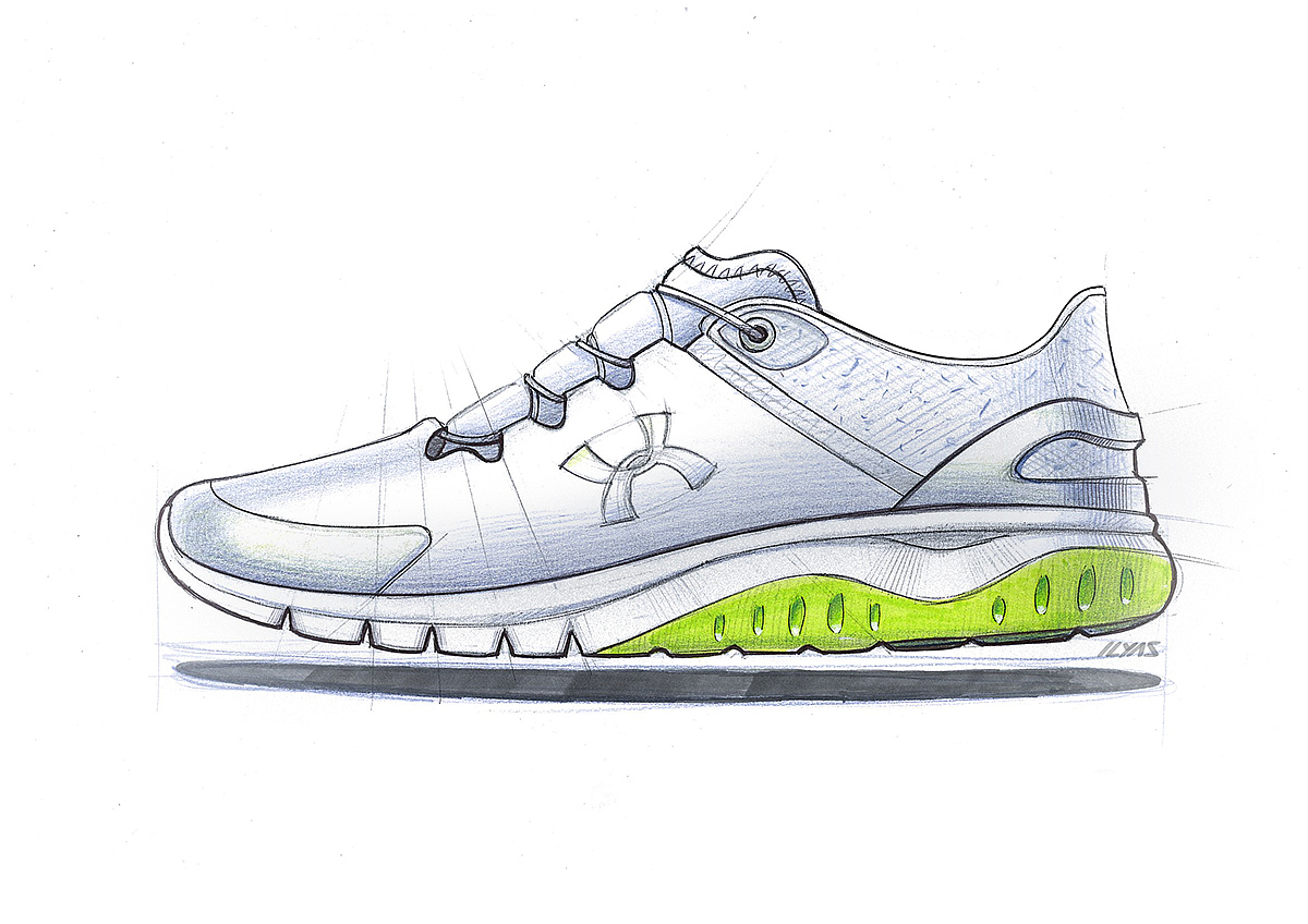 product design，sketch，Hand drawn，sneakers，