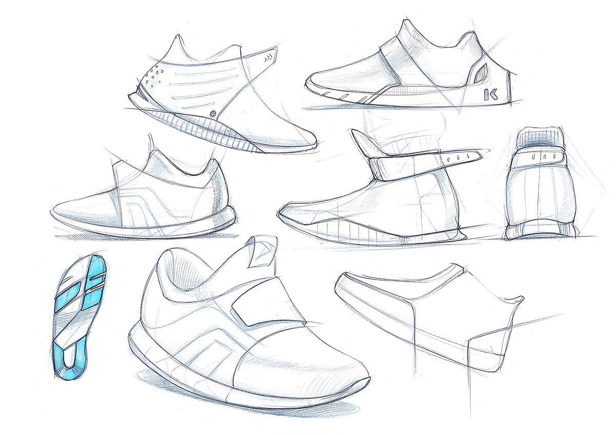 product design，sketch，Hand drawn，sneakers，