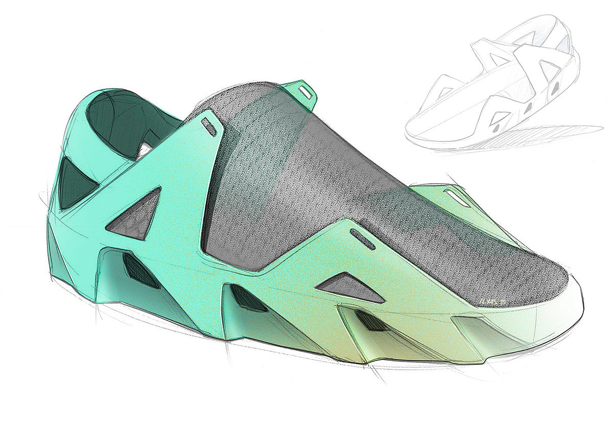product design，sketch，Hand drawn，sneakers，