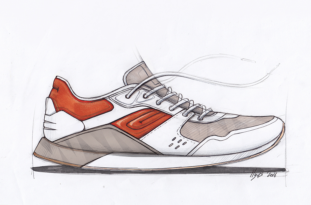 product design，sketch，Hand drawn，sneakers，