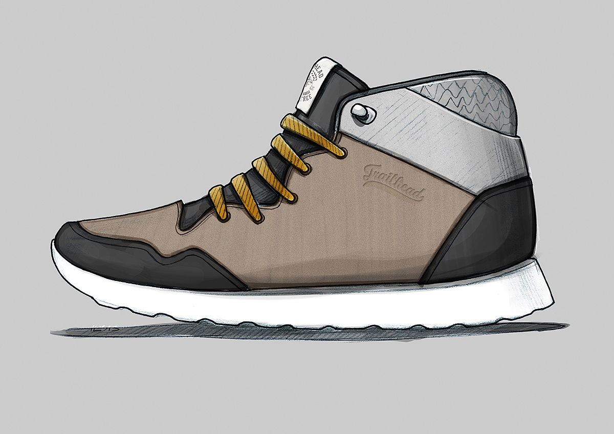 product design，sketch，Hand drawn，sneakers，