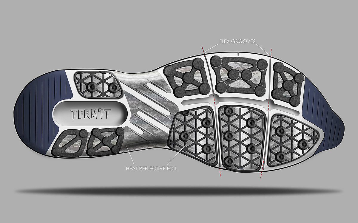 Running shoes，sneakers，conceptual design，HeatFoil Term，