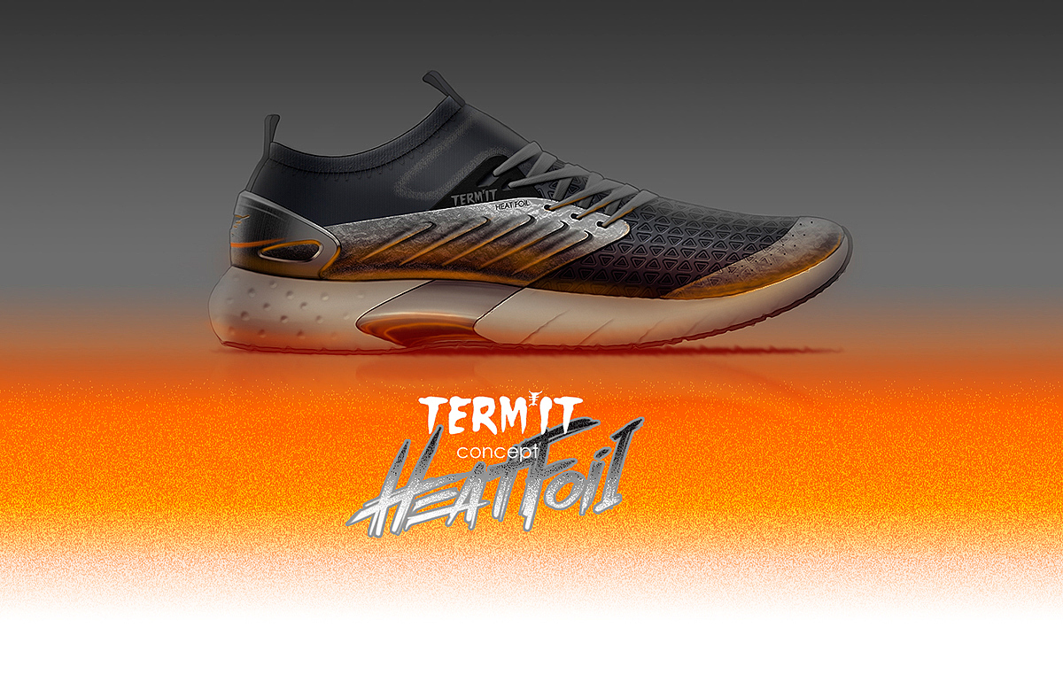 Running shoes，sneakers，conceptual design，HeatFoil Term，