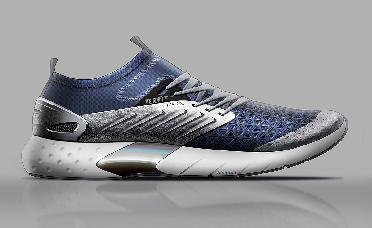 Running shoes，sneakers，conceptual design，HeatFoil Term，