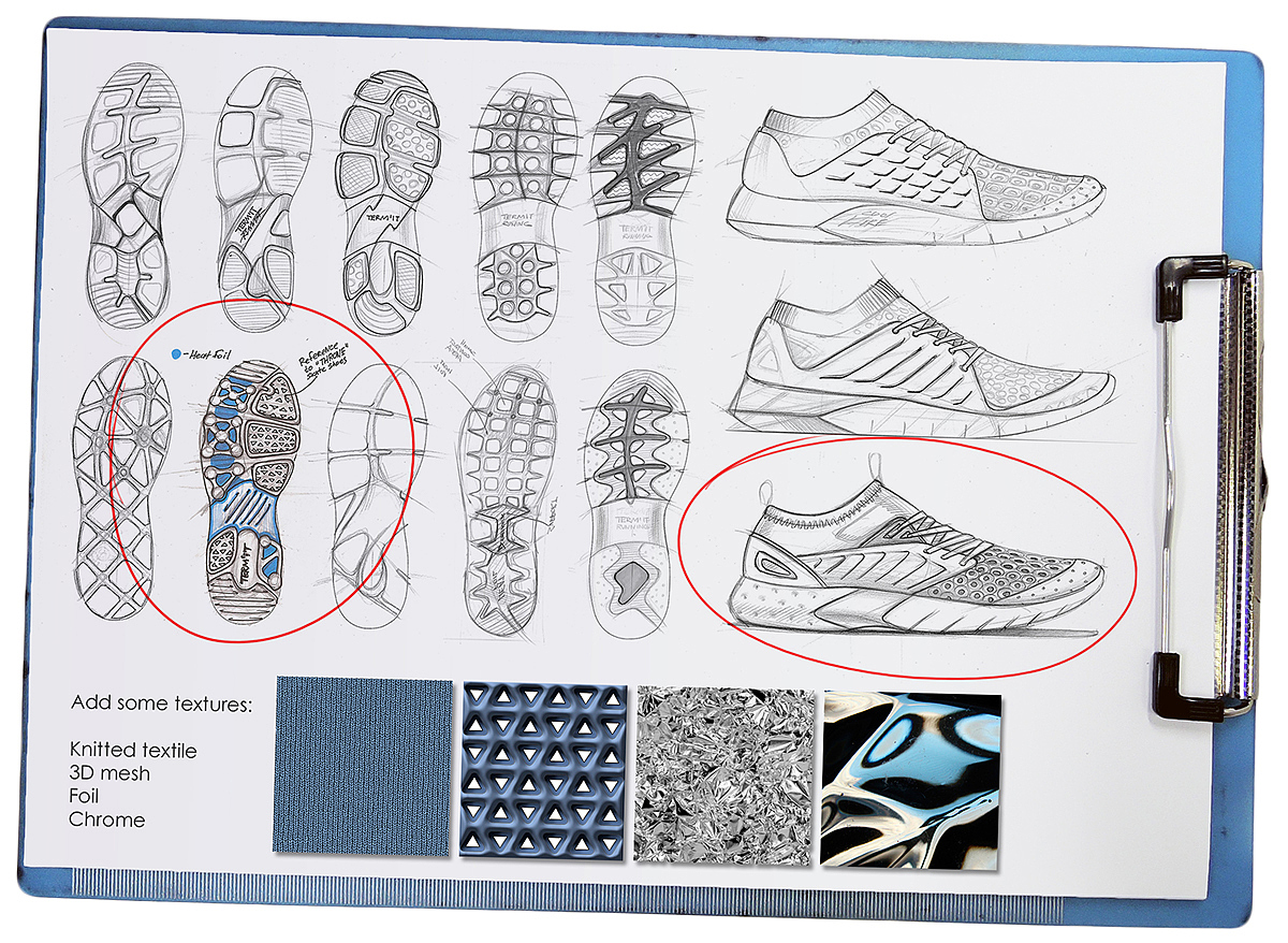 Running shoes，sneakers，conceptual design，HeatFoil Term，