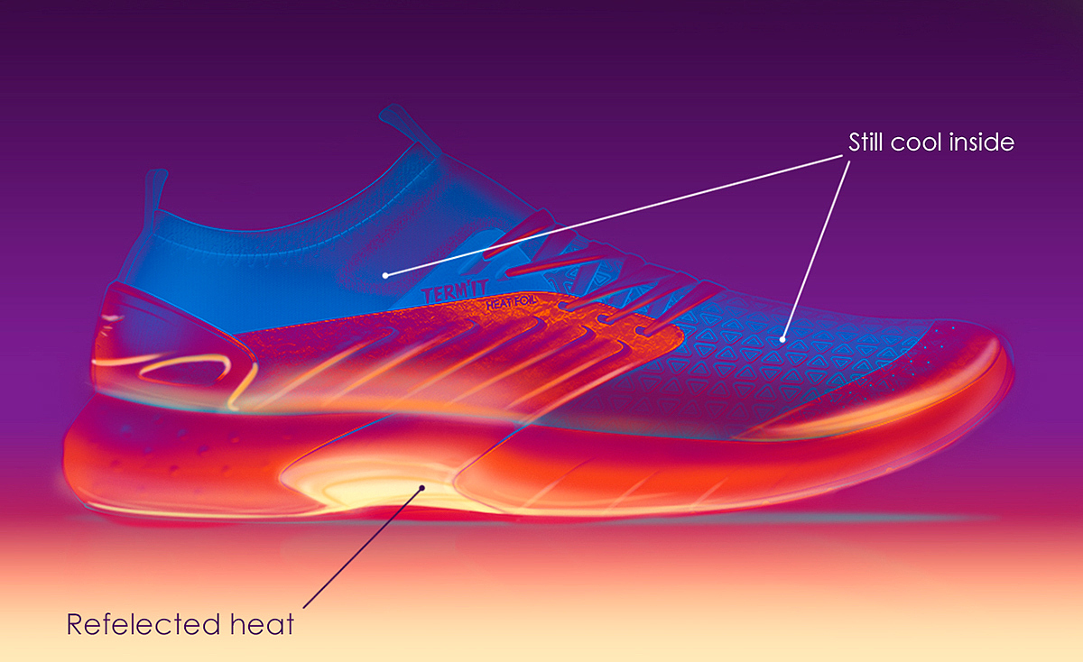 Running shoes，sneakers，conceptual design，HeatFoil Term，