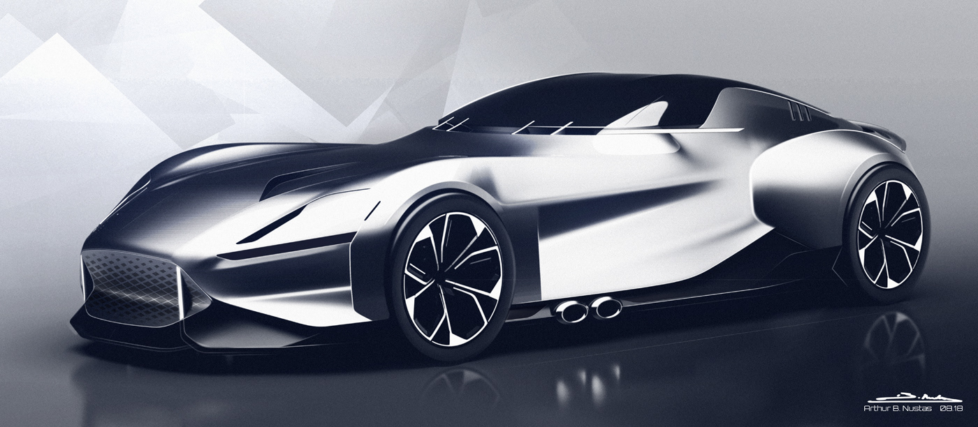 Hand drawn，sketch，automobile，Chevrolet，Cobra Daytona，