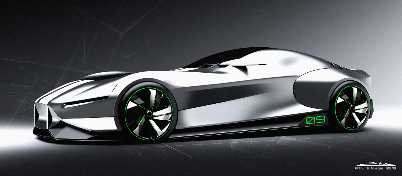 Hand drawn，sketch，automobile，Chevrolet，Cobra Daytona，