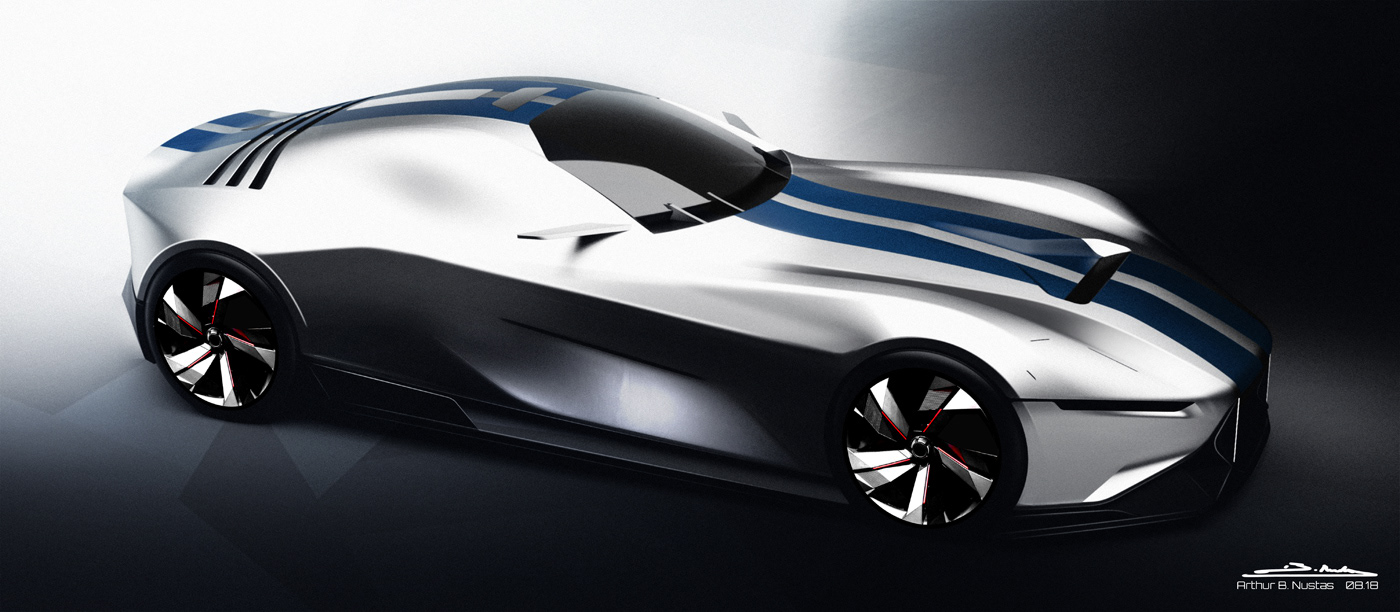 Hand drawn，sketch，automobile，Chevrolet，Cobra Daytona，