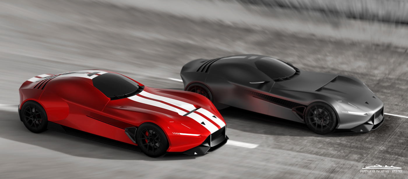 Hand drawn，sketch，automobile，Chevrolet，Cobra Daytona，