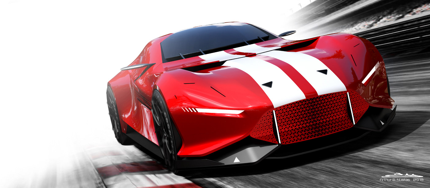 Hand drawn，sketch，automobile，Chevrolet，Cobra Daytona，