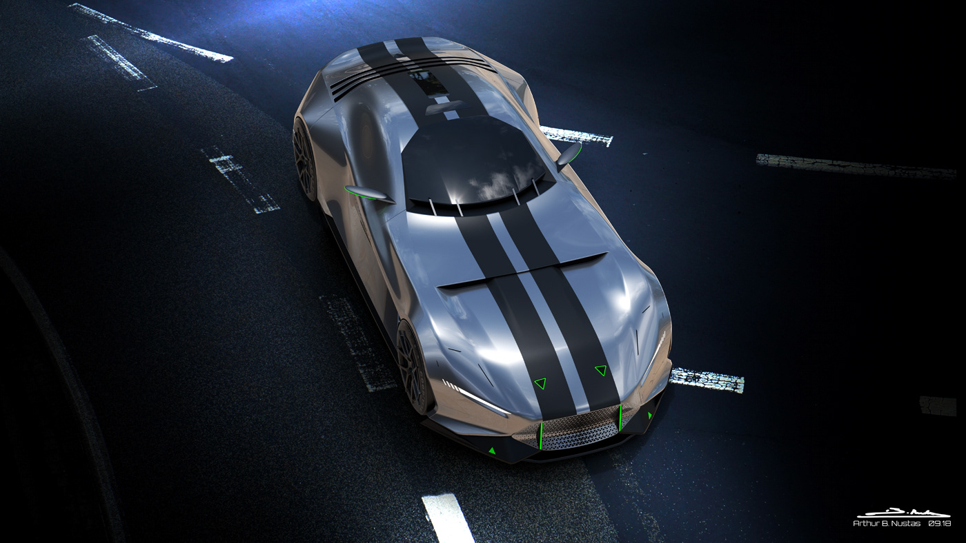 Hand drawn，sketch，automobile，Chevrolet，Cobra Daytona，