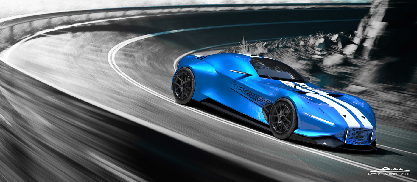 Hand drawn，sketch，automobile，Chevrolet，Cobra Daytona，