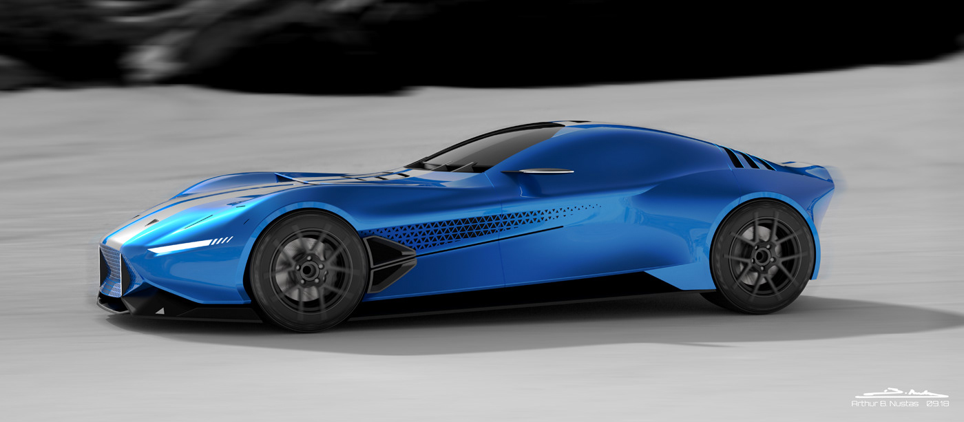 Hand drawn，sketch，automobile，Chevrolet，Cobra Daytona，