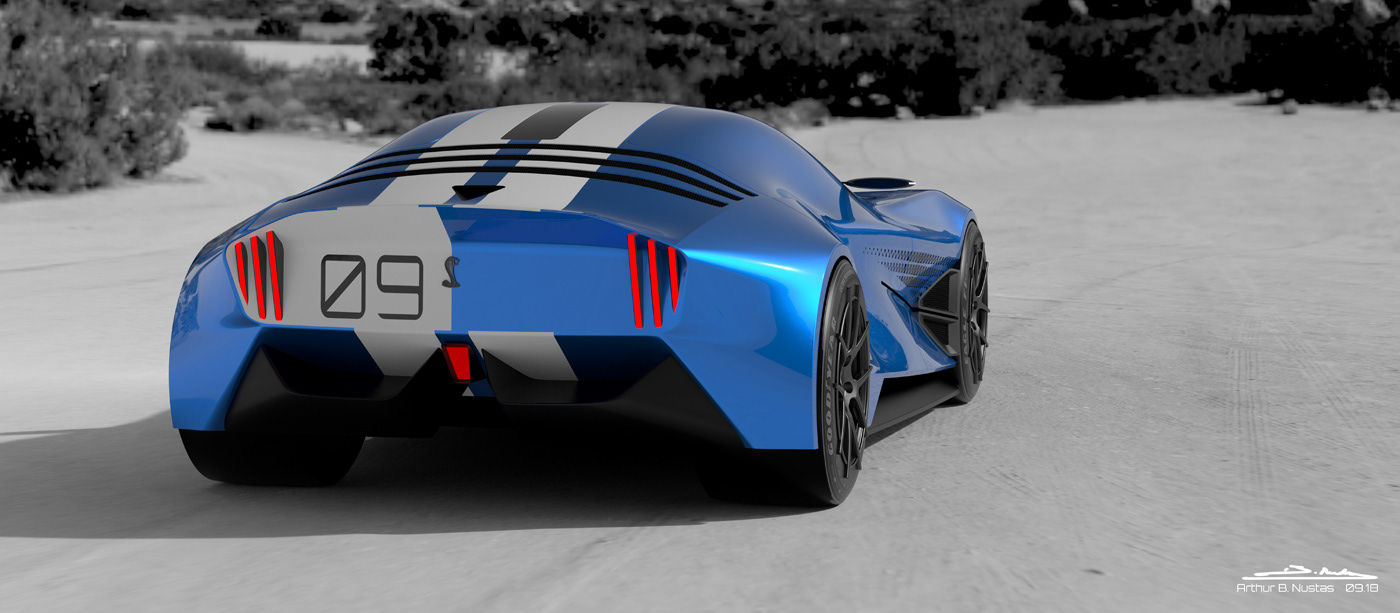 Hand drawn，sketch，automobile，Chevrolet，Cobra Daytona，