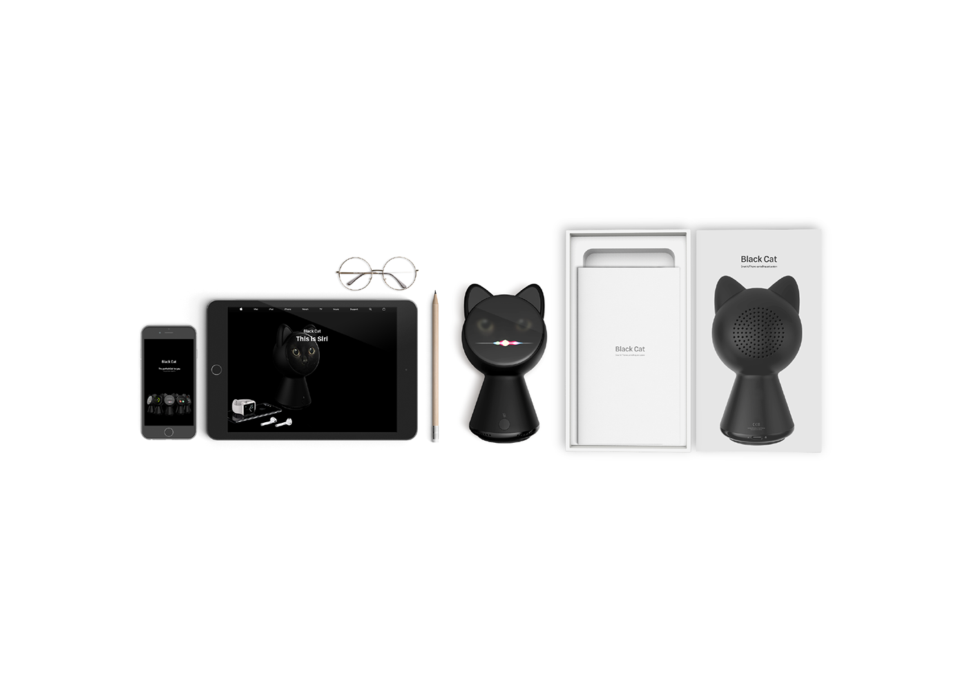 black cat，intelligence，black，Home Furnishing，apple，app，