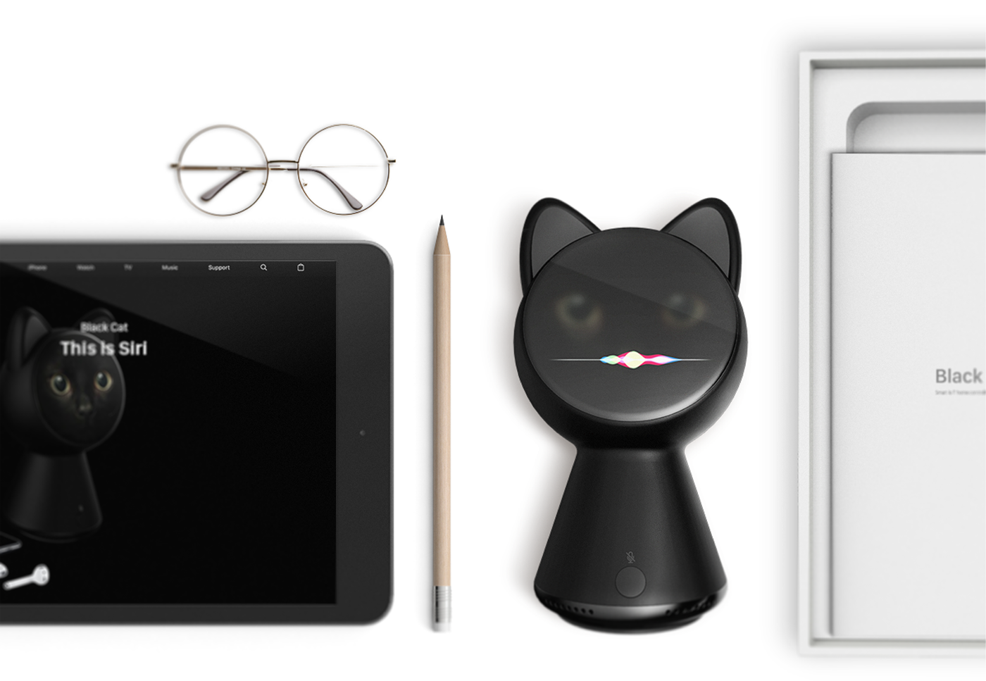 black cat，intelligence，black，Home Furnishing，apple，app，