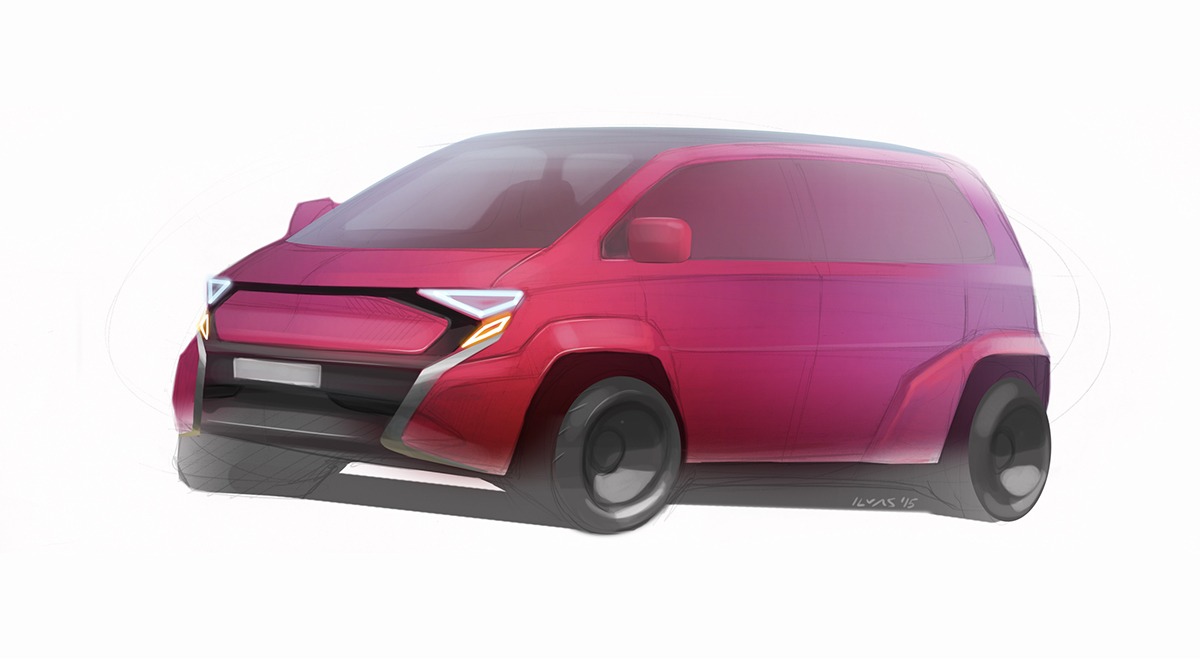 Hand drawn，draft，Ilyasdarakchiev，automobile，Design，