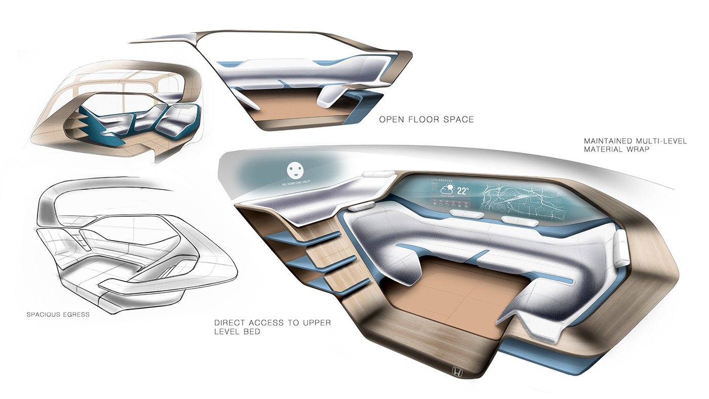 draft，Hand drawn，Donald Axhami，Honda den，Honda，concept，Design，automobile，
