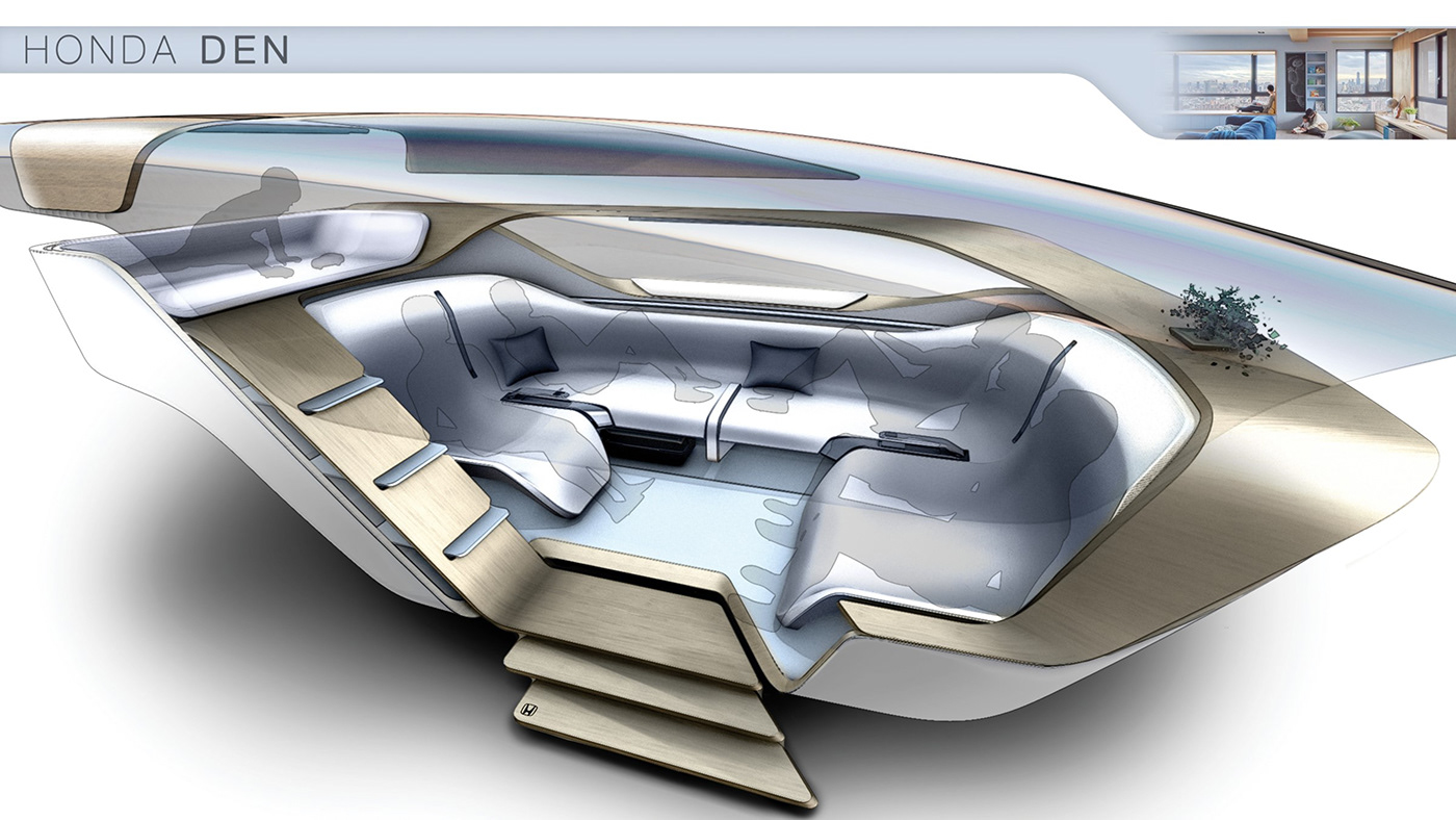 draft，Hand drawn，Donald Axhami，Honda den，Honda，concept，Design，automobile，