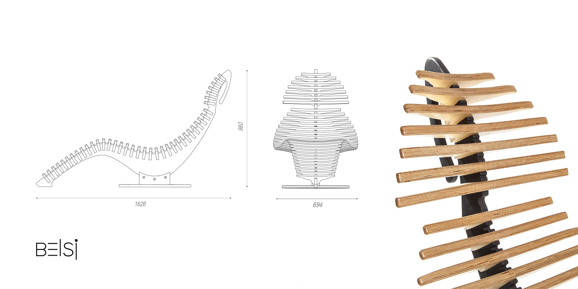 bionics，bench，Whale Lounge，