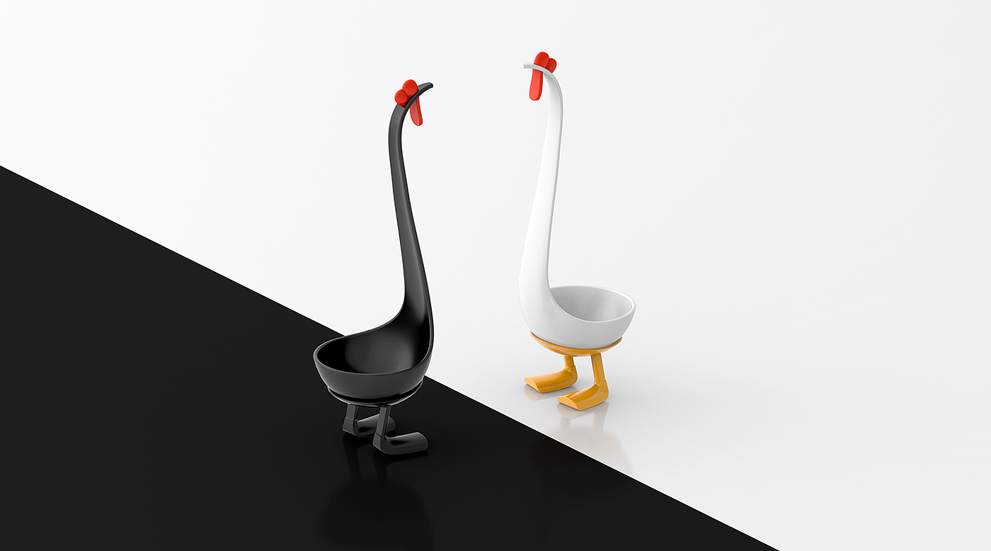 Spoon design，Commodity redesign，Tableware design，Bionics Design ，Water monster，bird，chicken，Magic，