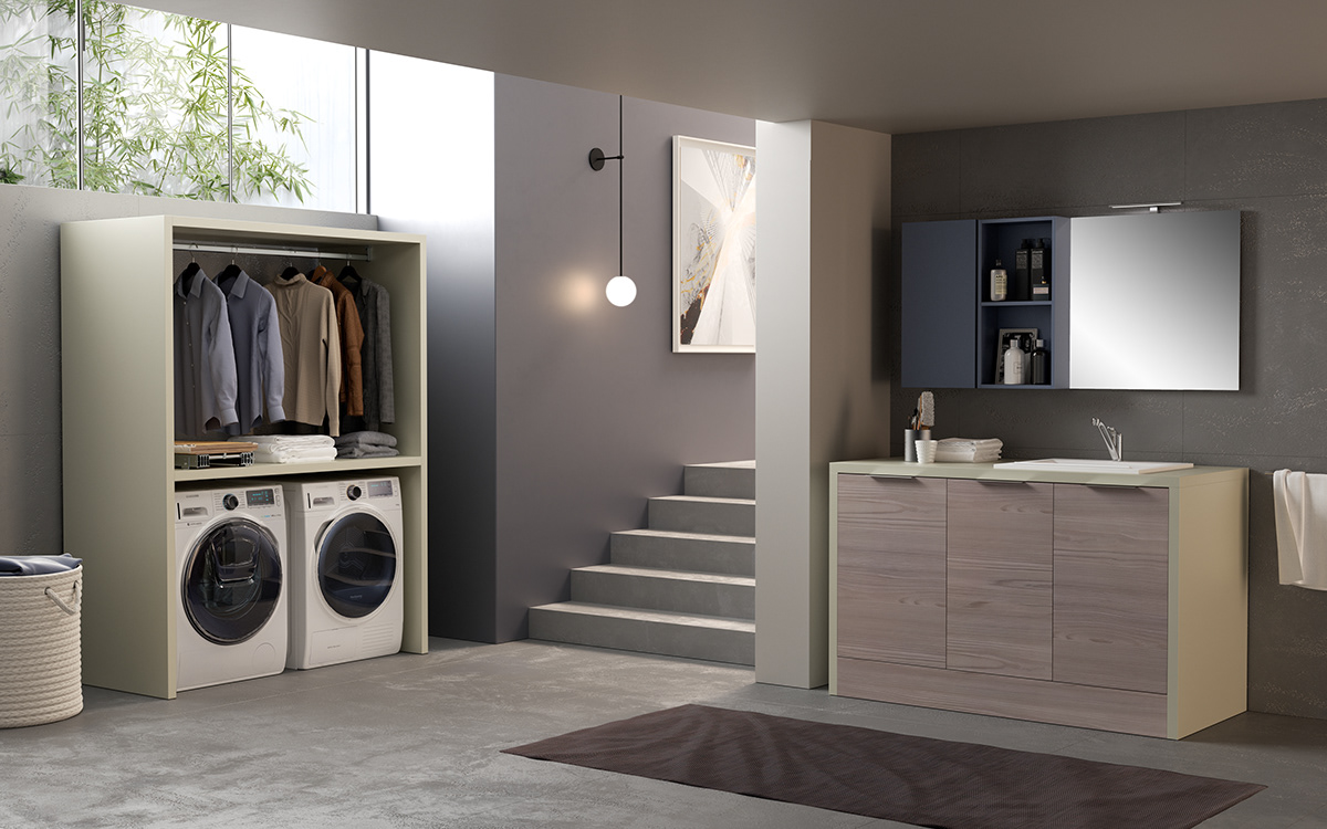 Interior design，laundry，Shower Room，Mobiltesino，