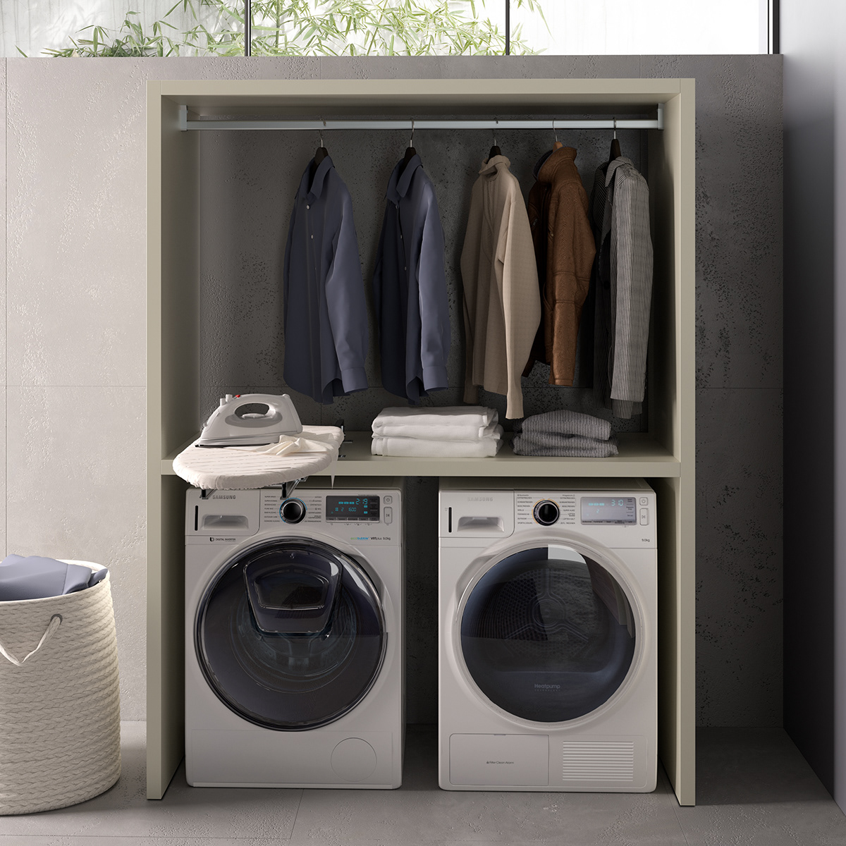 Interior design，laundry，Shower Room，Mobiltesino，