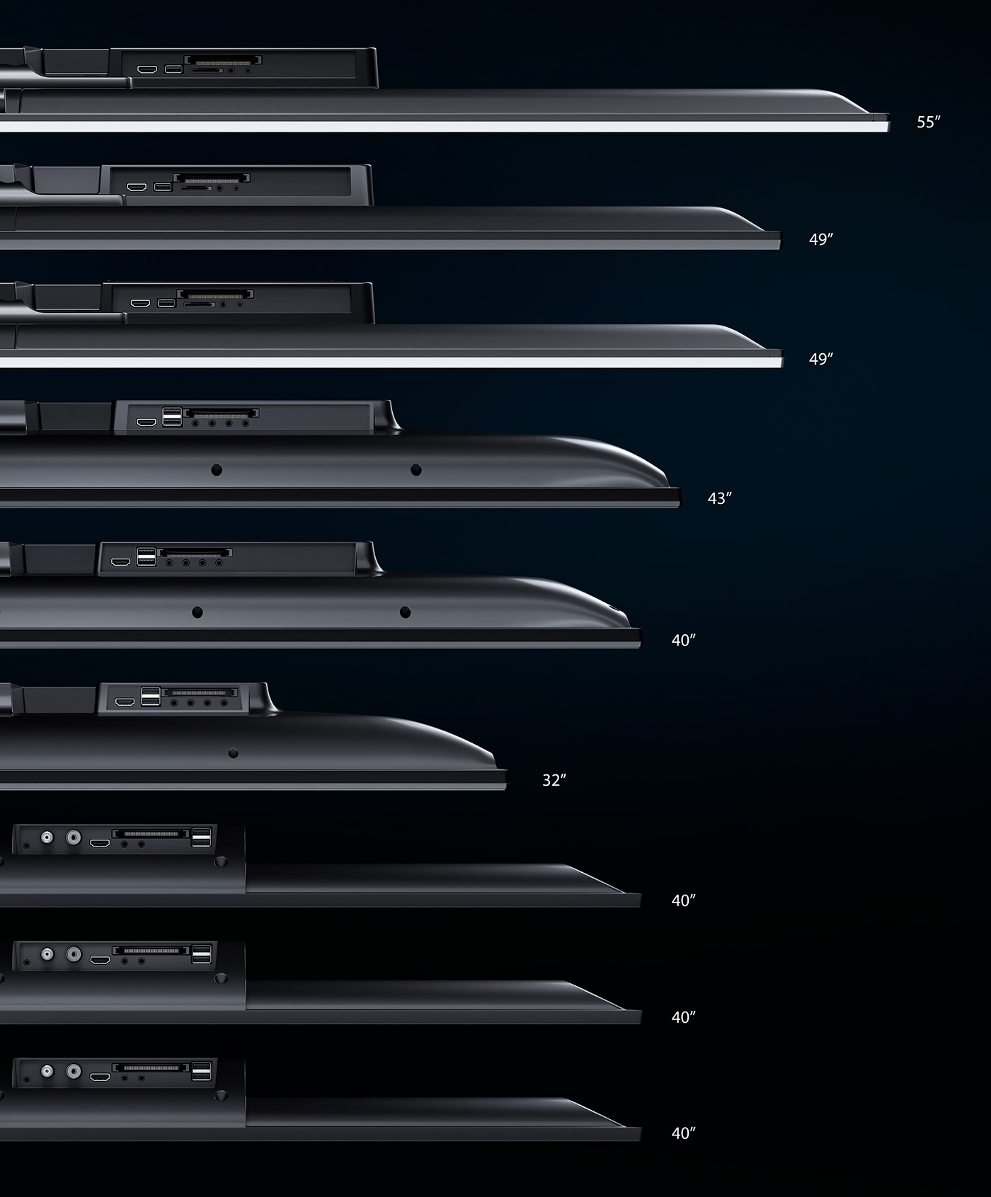 Television，industrial design，product design，SHARP，Sharp TV，CGI rendering，TVs Project，3ds Max，Rhinoceros modeling，