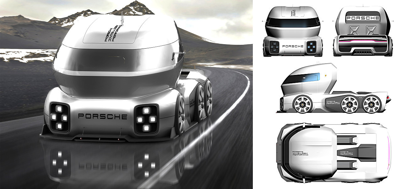 conceptual design，truck，Vision GT，Porsche，