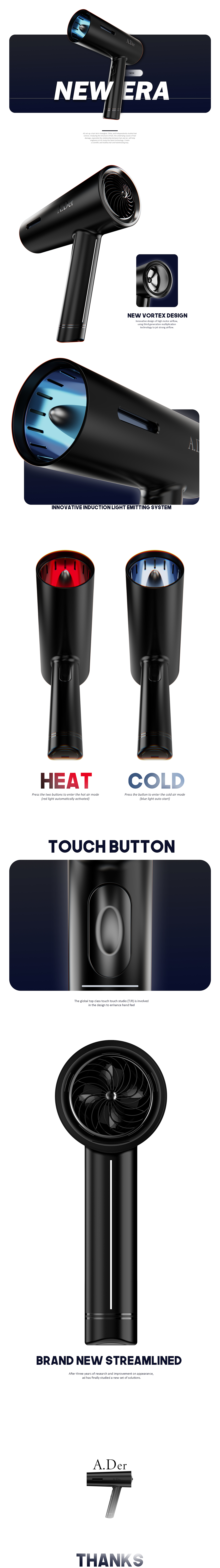 product，3d，three-dimensional，plane，Design，modeling，Hair dryer，ps，Typesetting，id，Render，industrial design，original，keyshot，rhinoceros，
