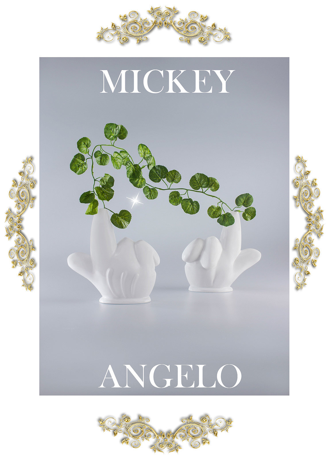 Mickey Angelo，米奇，陶瓷，白色，花瓶，家居，