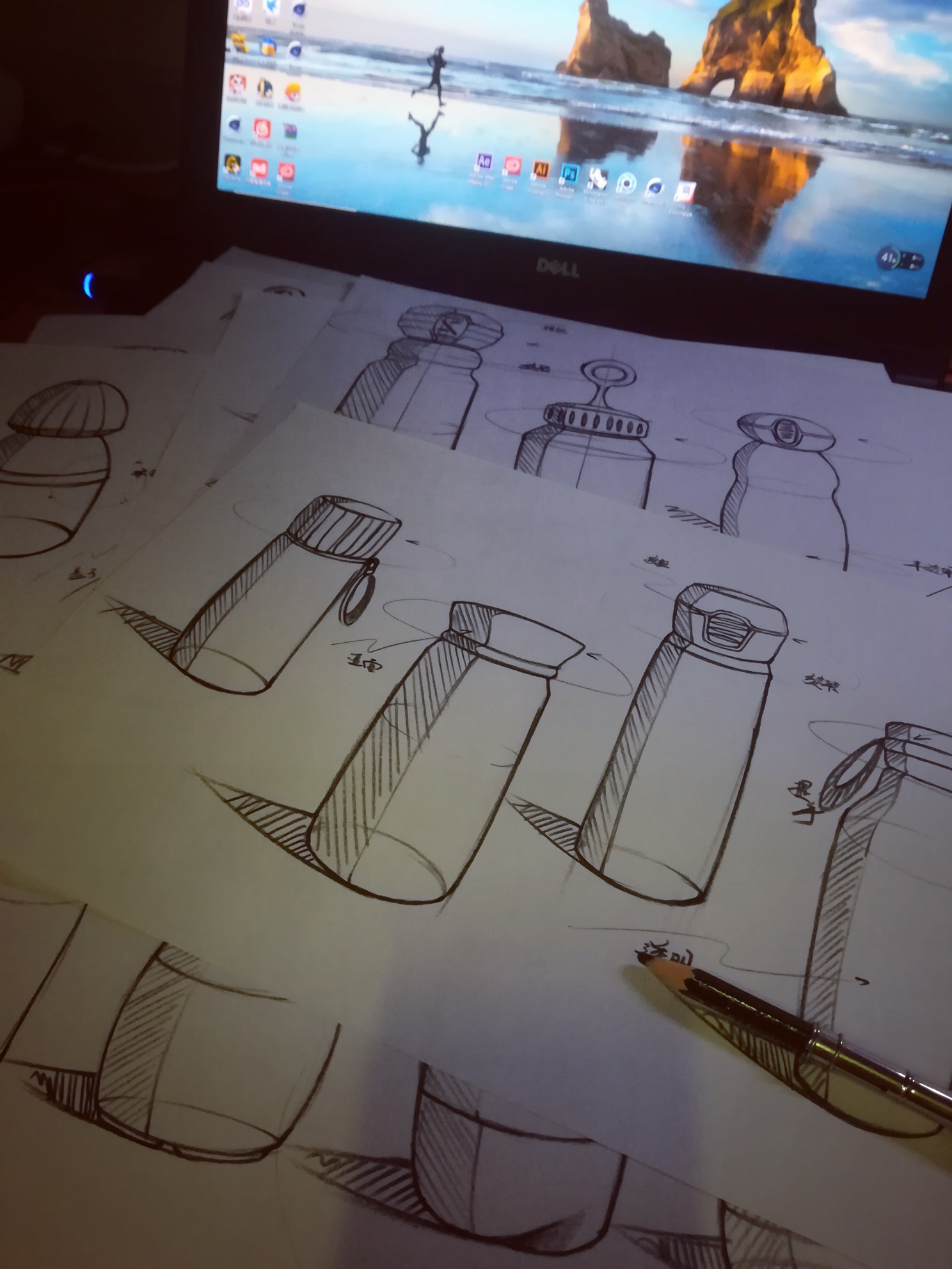 Student works，leisure time，concise，Water cup，