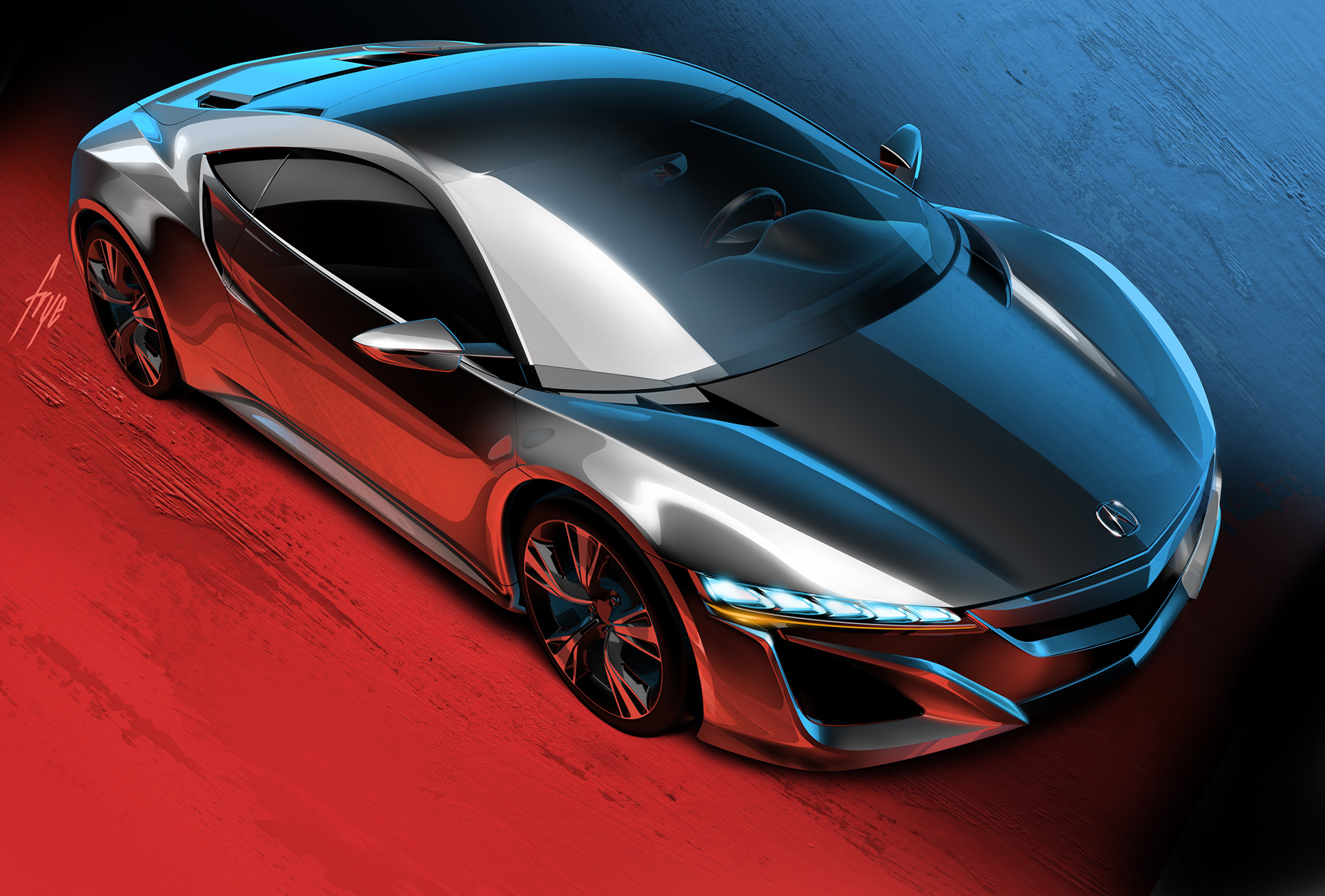 Automobile design，Honda，Hand drawn，