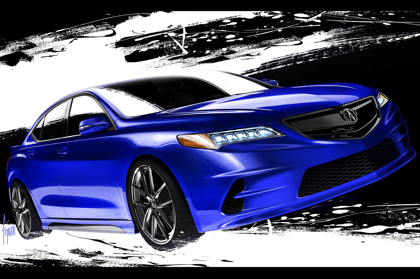 Automobile design，Honda，Hand drawn，