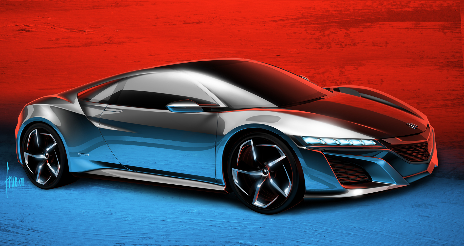 Automobile design，Honda，Hand drawn，