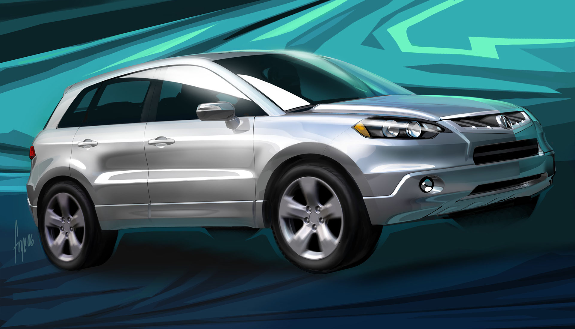 Automobile design，Honda，Hand drawn，