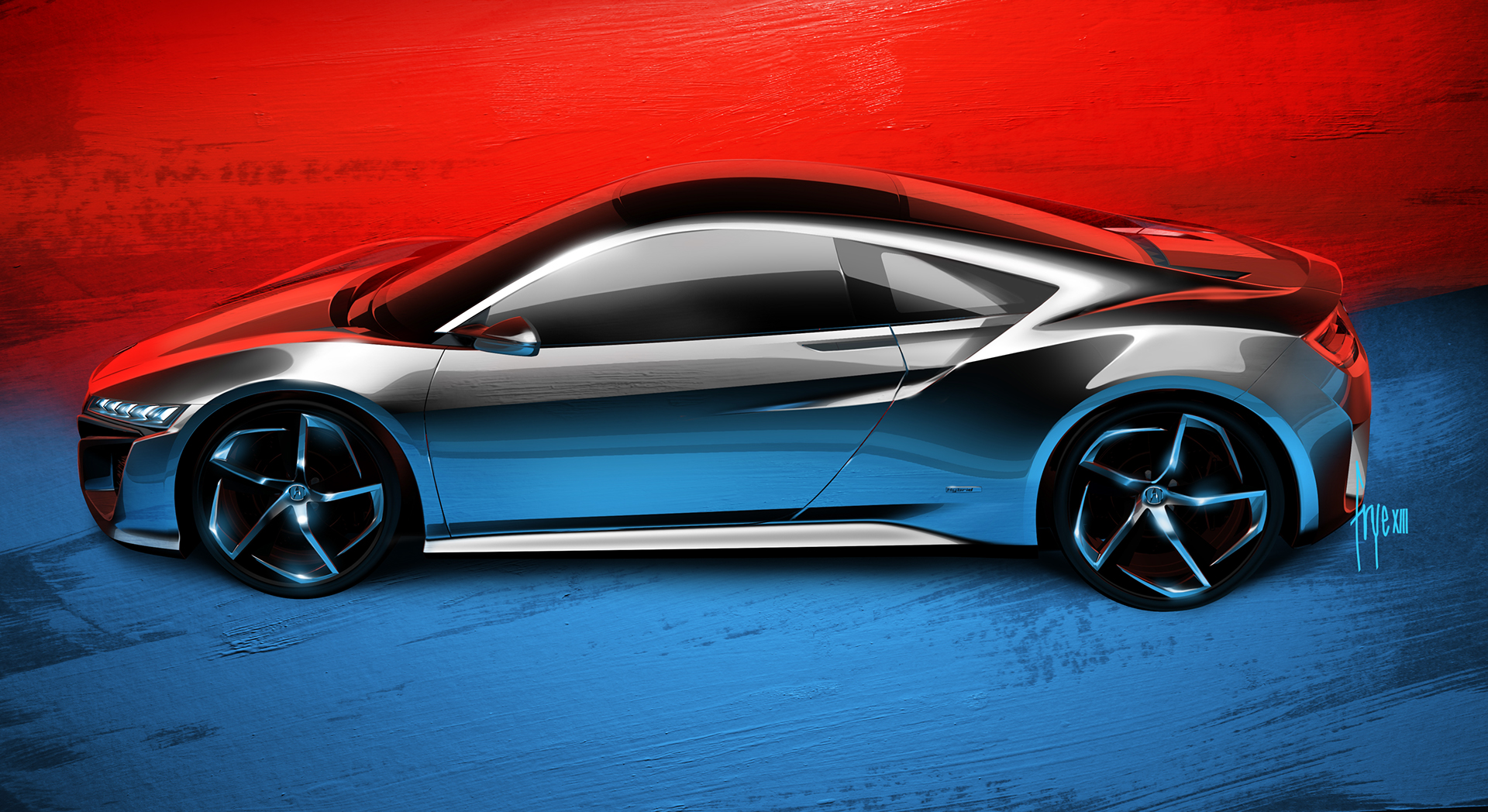 Automobile design，Honda，Hand drawn，