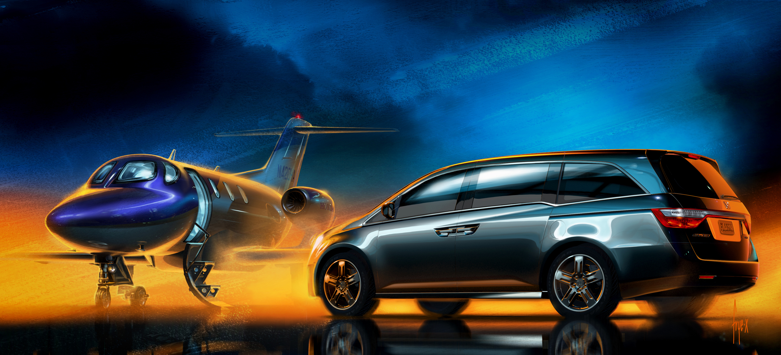 Automobile design，Honda，Hand drawn，