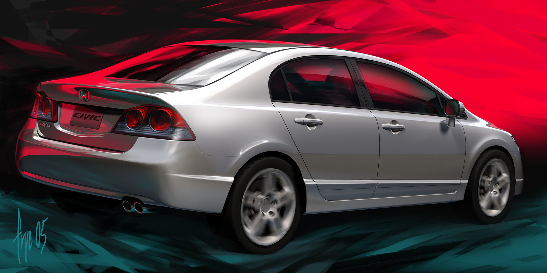 Automobile design，Honda，Hand drawn，