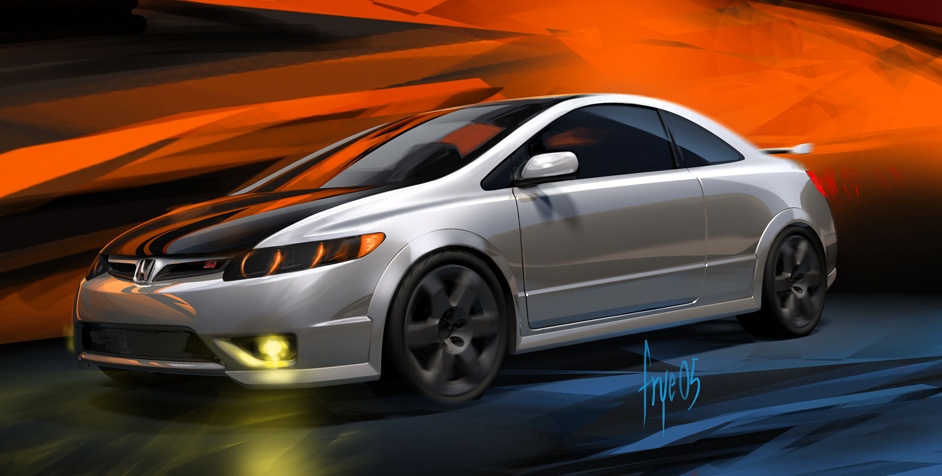 Automobile design，Honda，Hand drawn，