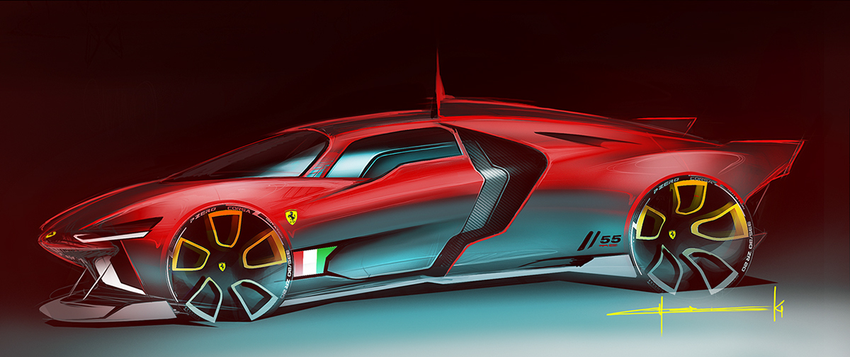 industrial design，product design，vehicle，Hand drawn car，