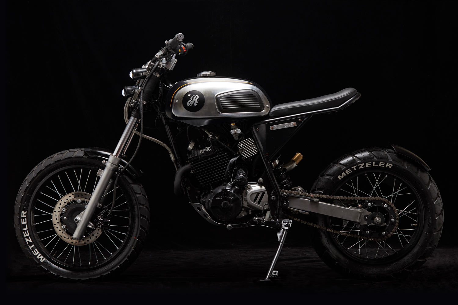 Old Power，NX350 Sahara，Honda，black，motorcycle，