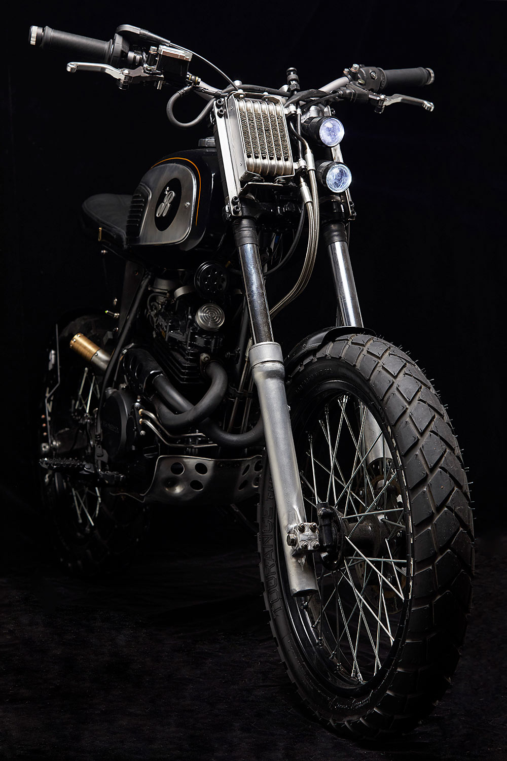 Old Power，NX350 Sahara，Honda，black，motorcycle，